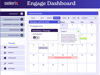 Selerix Engage Dashboard