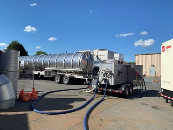 20,000-gallon stainless steel tanker with diesel pump.