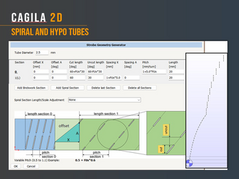 CAGILA 2D - Spiral / Hypo tube module with cut on the fly option