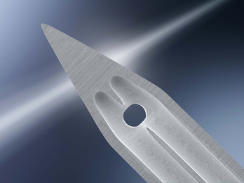 Custom-design etched lancet: precise, reliable, safe