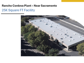 JWP Rancho Cordova Site Volume Manufacturing Medical, Aerospace