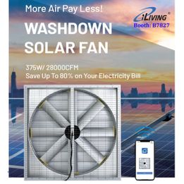 iLIVING USA Washdown Solar Fan – 375W | 28,000 CFM
