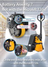 2-in-1 Pallet Jack, no battery anxiety, no downtime.