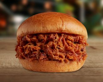 Brookwood Farms Pulled Pork BBQ with Texas Western Sauce Sandwich