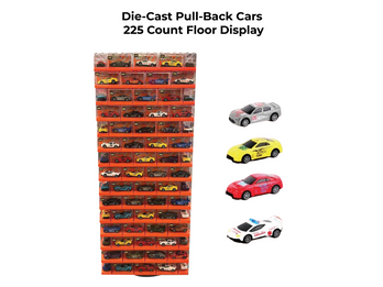 Die-Cast Pull-Back Cars 225 Ct Floor Display