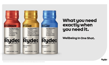 Ryde: Wellbeing Functional 2oz Shots – Energize, Focus & Relax