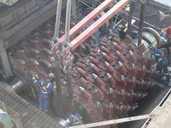 Double roll crusher replacement and upgrade