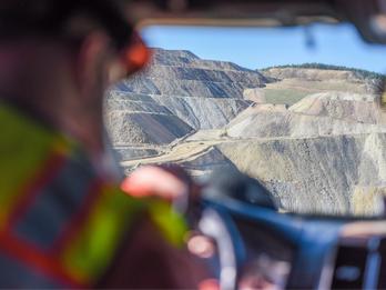 Overlook of open pit mine