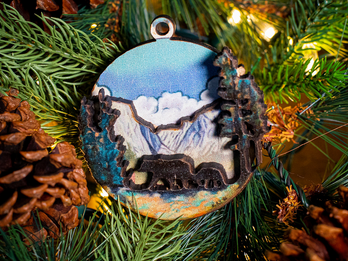 3D Wood Ornaments: Bears in the Mountains (many options!)