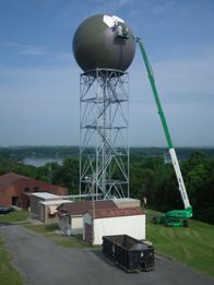 Maintaining radome on tower