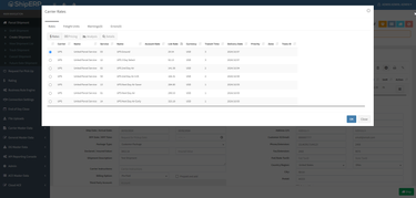 ShipERP Cloud - Compare Carrier Screen