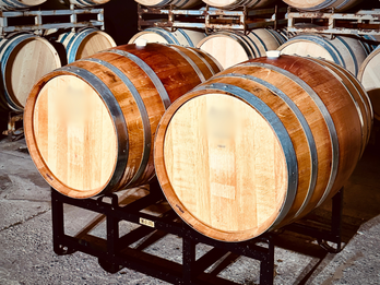 Quality wine barrels and racks