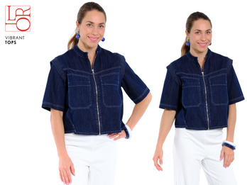 Kenya Denim Zip Up Jacket