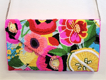 ALOHA BEADED CROSSBODY CLUTCH