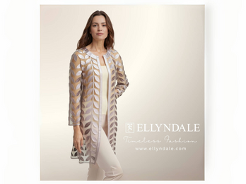 Ellyndale Faux Leather lasercut leaves on mesh jackets Collection
