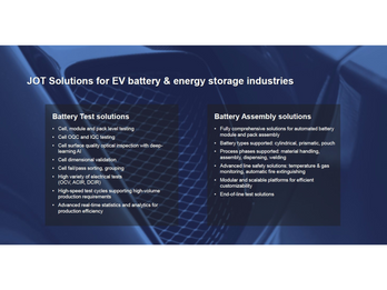 JOT Automation solutions for Battery Manufacturing