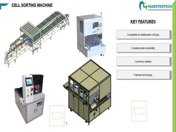 Automatic Battery Cell Sorting M/c for Cylindrical , Prismatic .