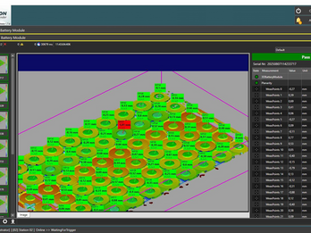 Planarity measurement & position detection in battery production