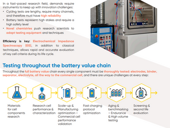 Cell Testing solutions for every step of the battery value chain