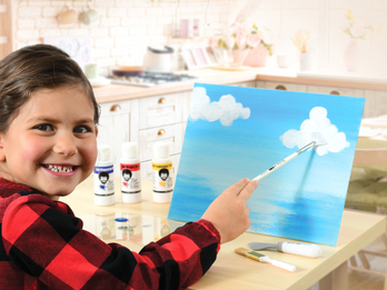 Everything you need for a Bob Ross kid painting party!