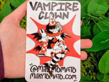Large Vampire Clown Enamel Pin!