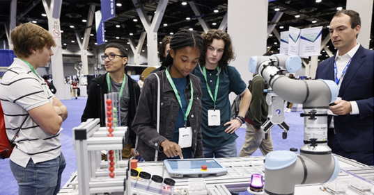 The Smartforce Student Summit at IMTS 2024 enables students to explore STEM education and career pathways through interactive exhibits.  