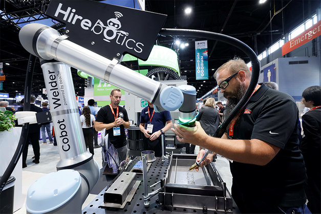 IMTS visitors can find cobots throughout the show’s 10 Technology Sectors. “If you’re evaluating cobots at IMTS, get hands-on and try the programming yourself,” says Rob Goldiez, CEO of Hirebotics.